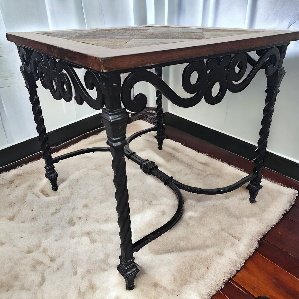 4876 SLATE WOOD AND IRON ACCENT #TABLE