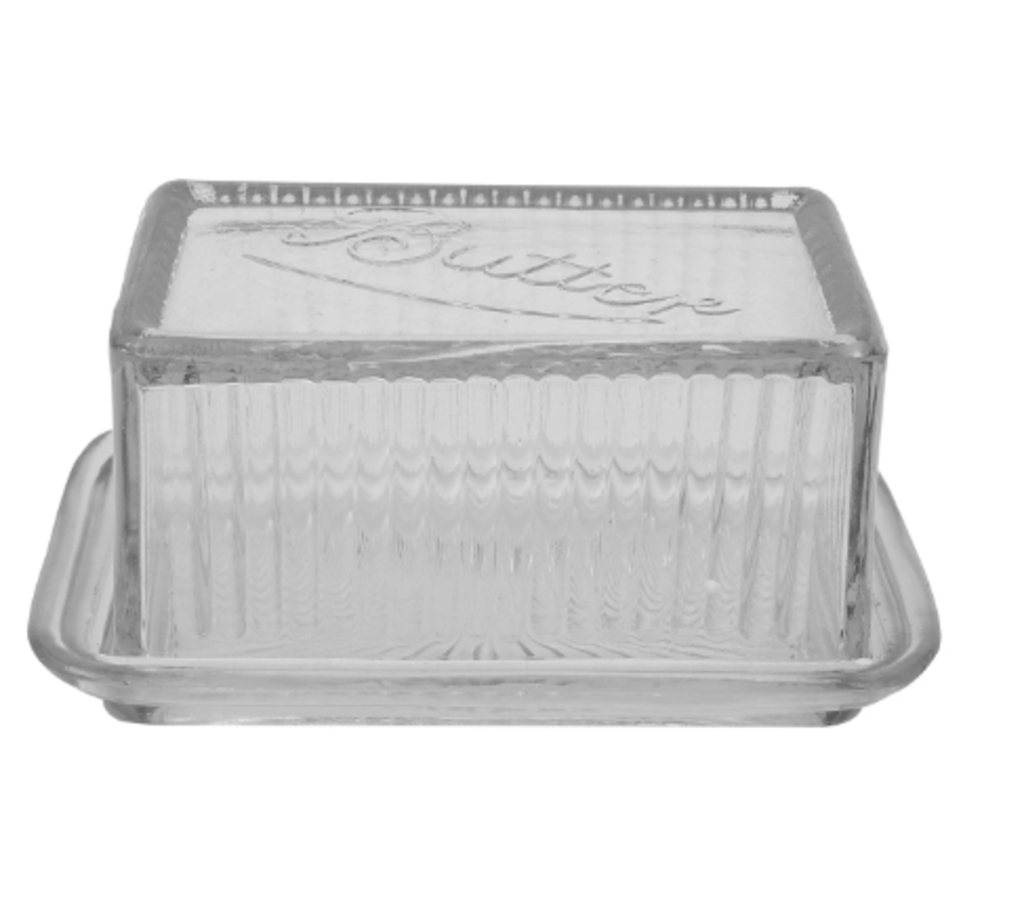 Pressed Glass Butter Dish