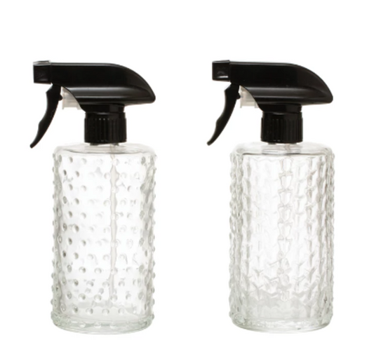 Embossed Glass Spray Bottle